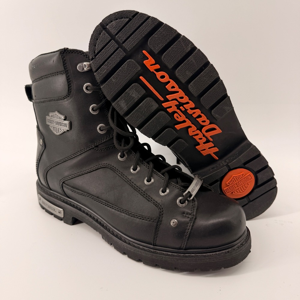 Harley-Davidson Abercorn Riding Boots Men 13M Black Leather Dual Zip D93340